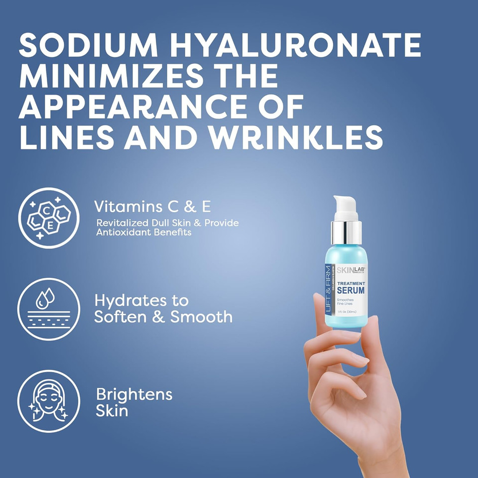 Lift And Firm Treatment Serum - Boosting Ingredients Like Hydrolyzed Collagen & Elastin, Vitamin C And Vitamin E To Moisturizer Soften And Soothe Fine Lines And Wrinkles 1 Oz