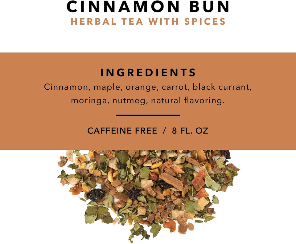 Pinky Up Cinnamon Bun Loose Leaf Tea | Herbal Tea, Caffeine Free, Naturally Calorie & Gluten Free | 3.5 Ounce Tin, 25 Servings
