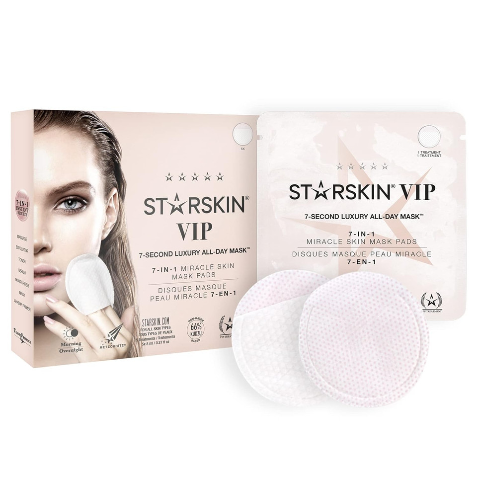 Starskin 7 Seconds All-Day Mask 18 Pads, 7-In-1 Facial Korean Toner Pads For Instant Hydration And Refreshed Skin, All Skin Types, Exfoliating And Pore Care With 66% Kudzu Root, K Beauty Skincare