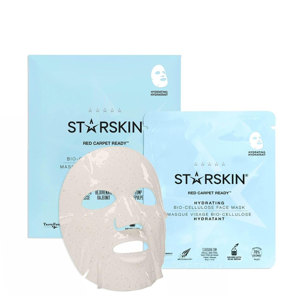 Starskin Red Carpet Ready 1X40G, Coconut Bio-Cellulose Hydrating Face Mask For All Skin Types, Glass Skin, Korean Skincare Mask, Instant Hydration, Revitalizing And Moisturizing, K Beauty Skincare