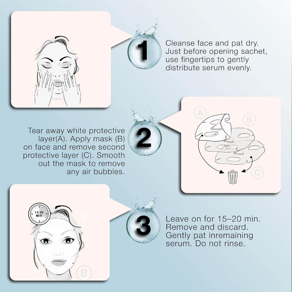 Starskin Red Carpet Ready 4X40G, Coconut Bio-Cellulose Hydrating Face Mask For All Skin Types, Glass Skin, Korean Skincare Mask, Instant Hydration, Revitalizing And Moisturizing, K Beauty Skincare