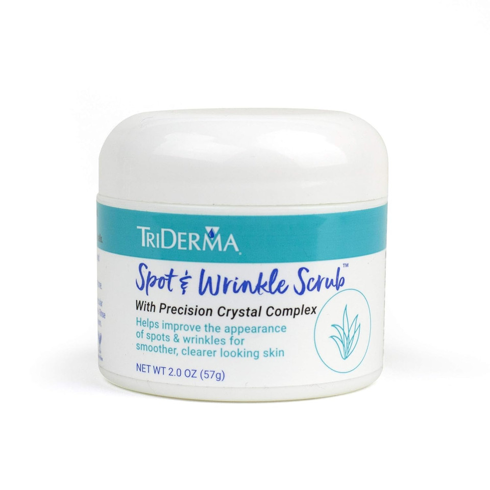 Triderma Spot & Wrinkle Scrub For Face And Body, Microdermabrasion Gentle Exfoliator, 2 Oz