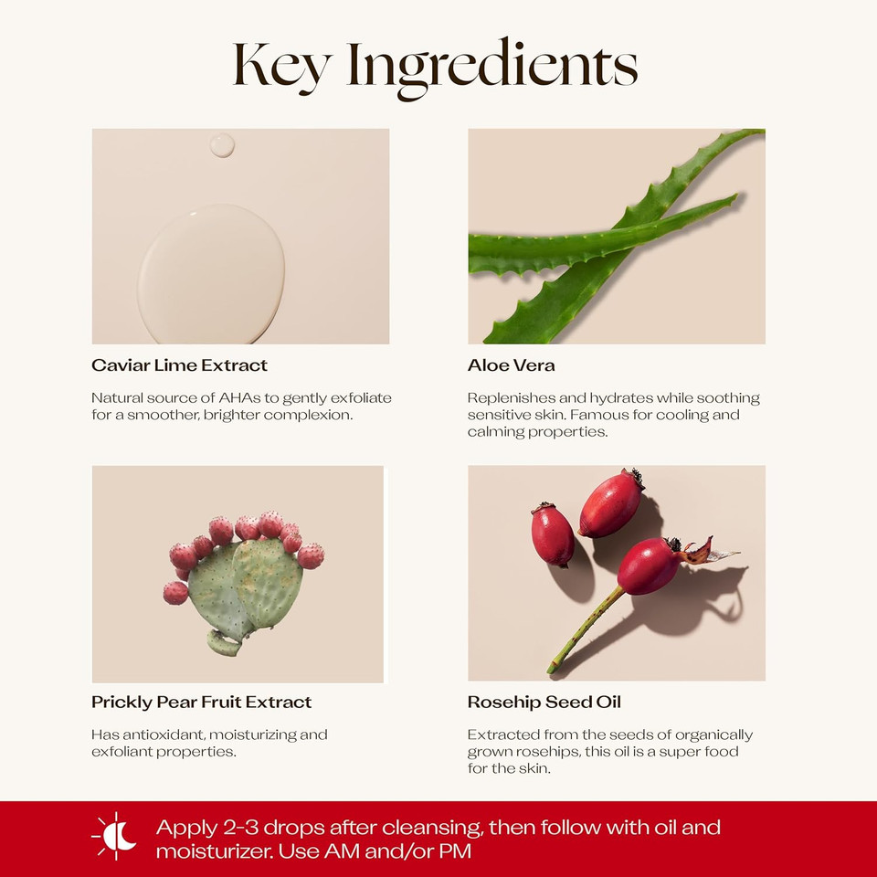 Trilogy Aha Resurfacing Serum With Lime Pearl & Rosehip Oil, 1.0 Fl Oz