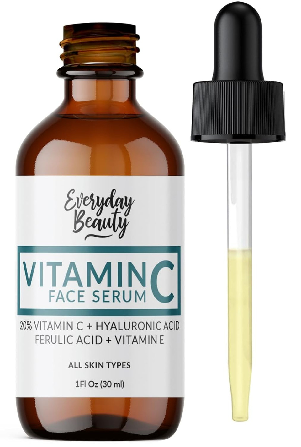 Vitamin C Serum For Face - Anti-Aging Skin Brightening Serum With 20% Vitamin C, Hyaluronic Acid, Vitamin E & Ferulic Acid - 2.02 Fl Oz