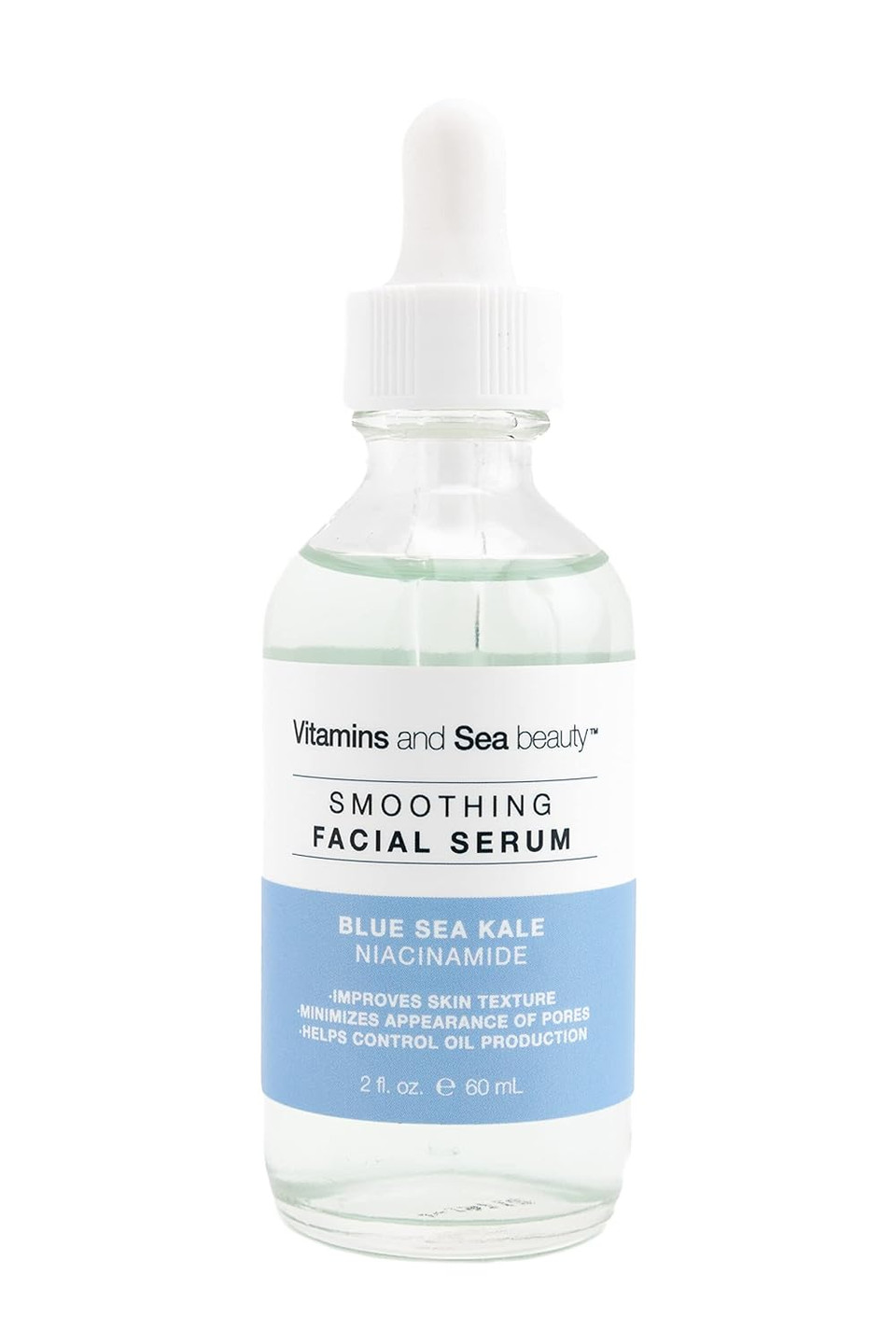 Vitamins And Sea Beauty Blue Sea Kale And Niacinamide Serum For Face, Anti-Aging Firming, Smoothing Face Serum For Minimizing Pores, Oil Control, 2 Fl Oz