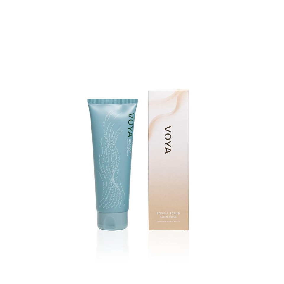 Voya Love A Scrub Facial Scrub, Organic, Facial Exfoliator, Vegan, With Almond Oil And Seaweed, Natural Bamboo Spheres. 125Ml