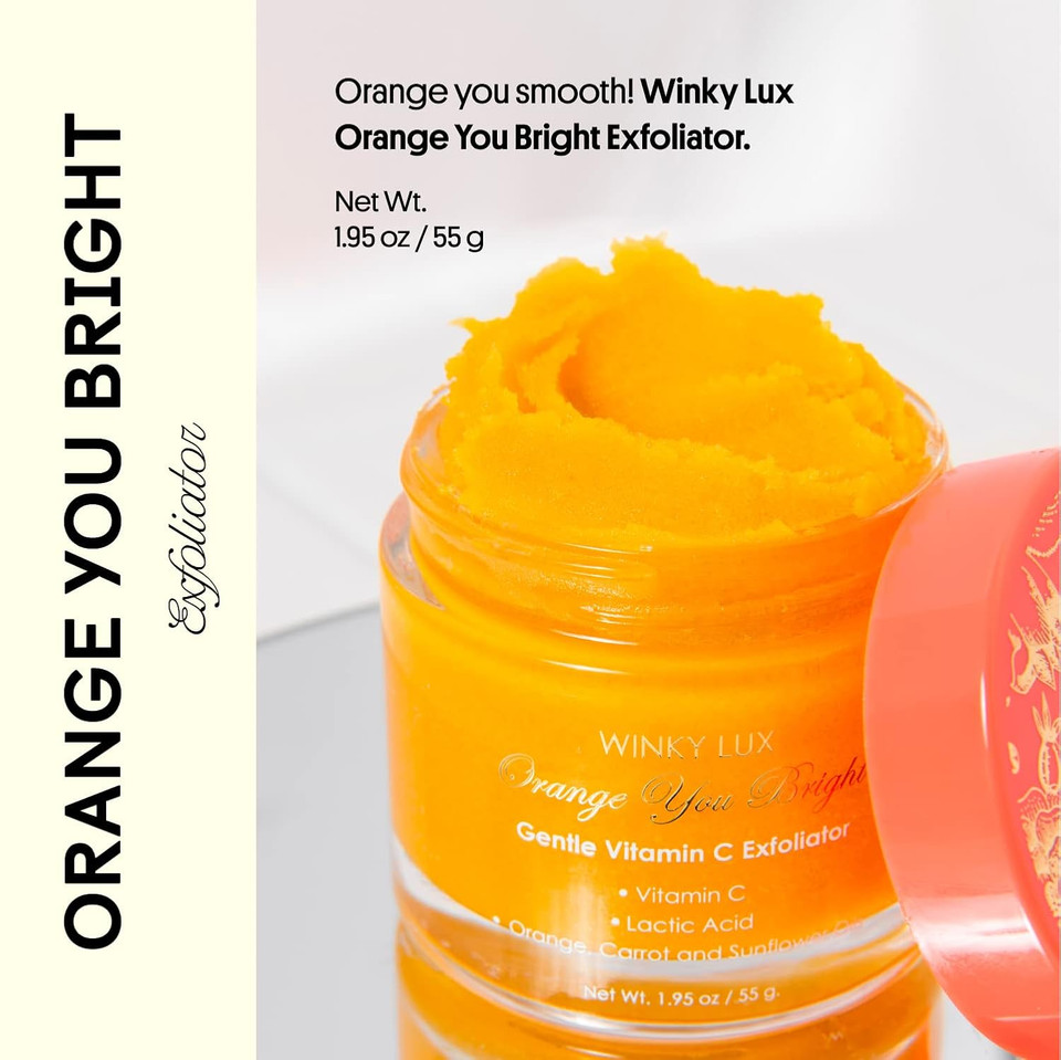 Winky Lux Orange You Bright Exfoliator -Infused With Vitamin C And Lactic Acid, Face Scrub To Remove Dull Skin, Leaving Radiant Glowing Result