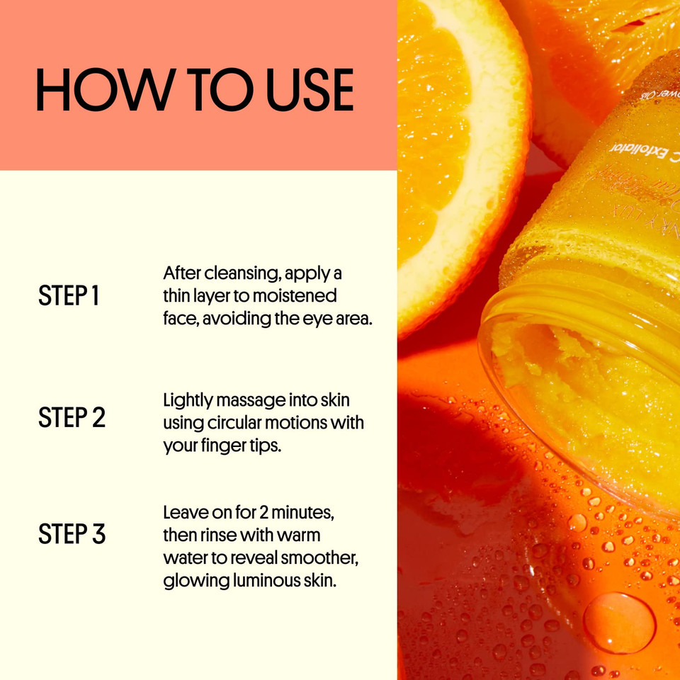Winky Lux Orange You Bright Exfoliator -Infused With Vitamin C And Lactic Acid, Face Scrub To Remove Dull Skin, Leaving Radiant Glowing Result
