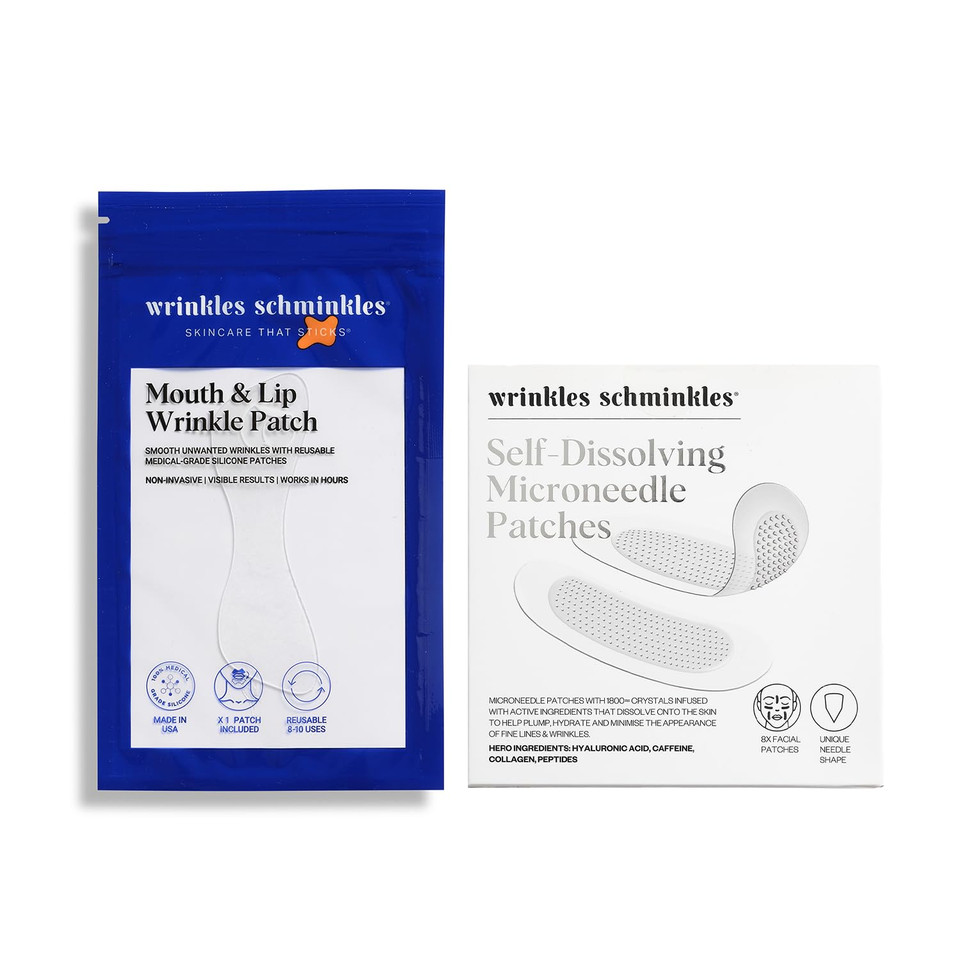 Wrinkles Schminkles Mouth & Lip Bundle Set: Mouth & Lip Wrinkle Patch, Self-Dissolving Patches For Smile Lines