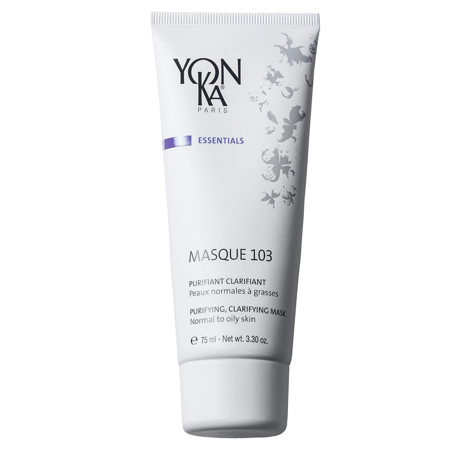 Yonka Masque 103 (75Ml) Clay Face Mask, Clarify Skin And Tighten Pores With Botanical Extracts And Triple Clay Blend, Oily And Acne Prone Skin, Paraben-Free