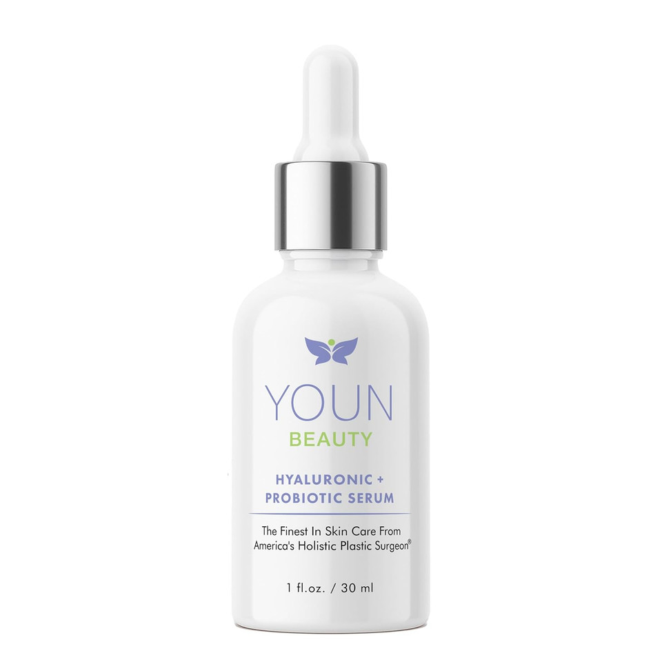 Youn Beauty Hyaluronic + Probiotic Face Serum By Dr. Anthony Youn, 30 Ml  For Intense Hydration, Radiance Boost, & Skin Renewal  Contains Plant-Based Hyaluronic Acid, Yogurt Extract, Vitamins C & E