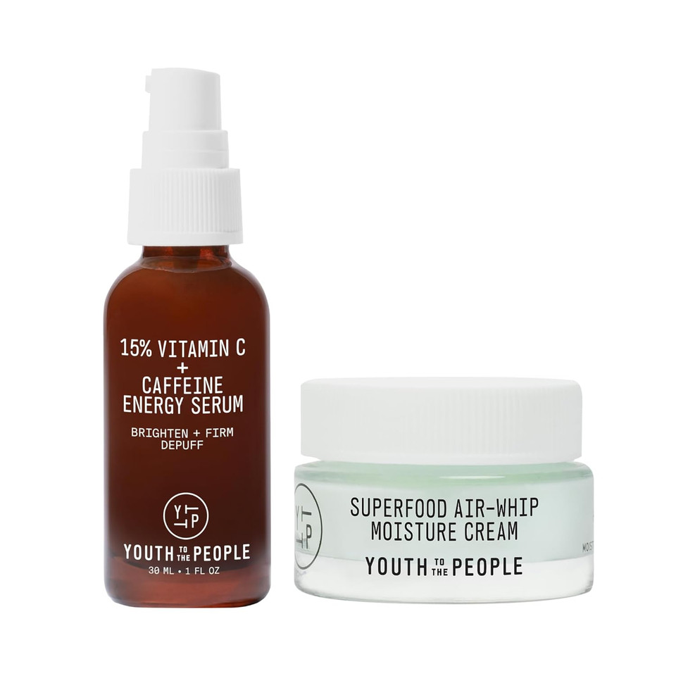 Youth To The People 15% Vitamin C Serum + Hydrating Moisturizer, 2-Pc Skincare Bundle Set For Acne Prone Skin, 15% Vitamin C + Caffeine Facial Serum (1Oz) + Superfood Air Whip Moisture Cream (0.5Oz) Youth To The People 15% Vitamin C Serum + Hydrating Moisturizer, 2-Pc Skincare Bundle Set For Acne Prone Skin, 15% Vitamin C + Caffeine Facial Serum (1Oz) + Superfood Air Whip Moisture Cream (0.5Oz)