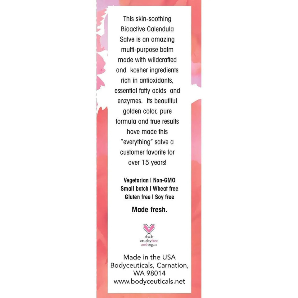 Salve Stick Bioactive Calendula With Beeswax  Antioxidant-Rich Multi-Purpose Balm For Dry Or Irritated Skin  Travel-Friendly, Recyclable Tube  0.5 Ounce