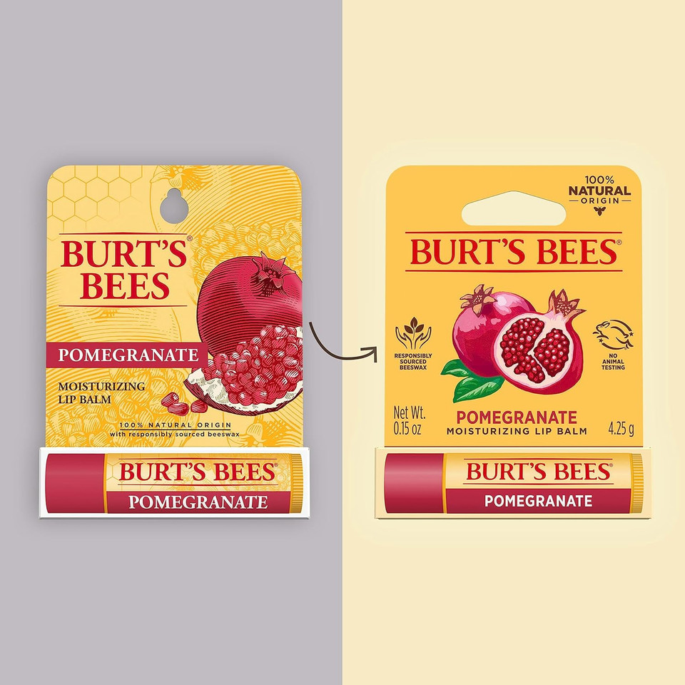 Burt'S Bees Lip Balm, Pomegranate, Lip Moisturizer With Responsibly Sourced Beeswax, Tint-Free, Natural Conditioning Treatment, 1 Tube, 0.15 Oz
