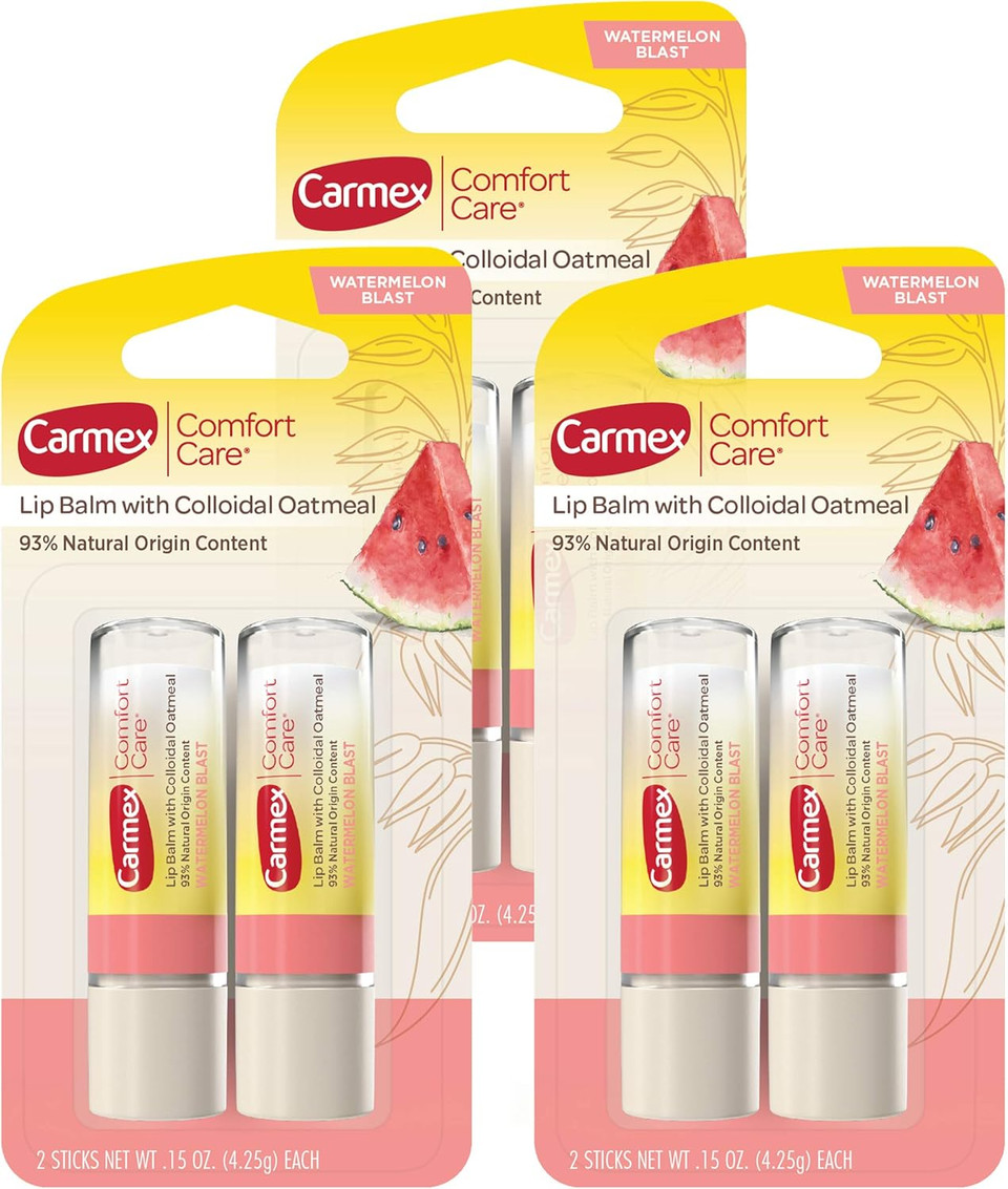 Carmex Comfort Care Lip Balm Stick With Colloidal Oatmeal In Watermelon Blast - 0.15 Oz, 2 Count