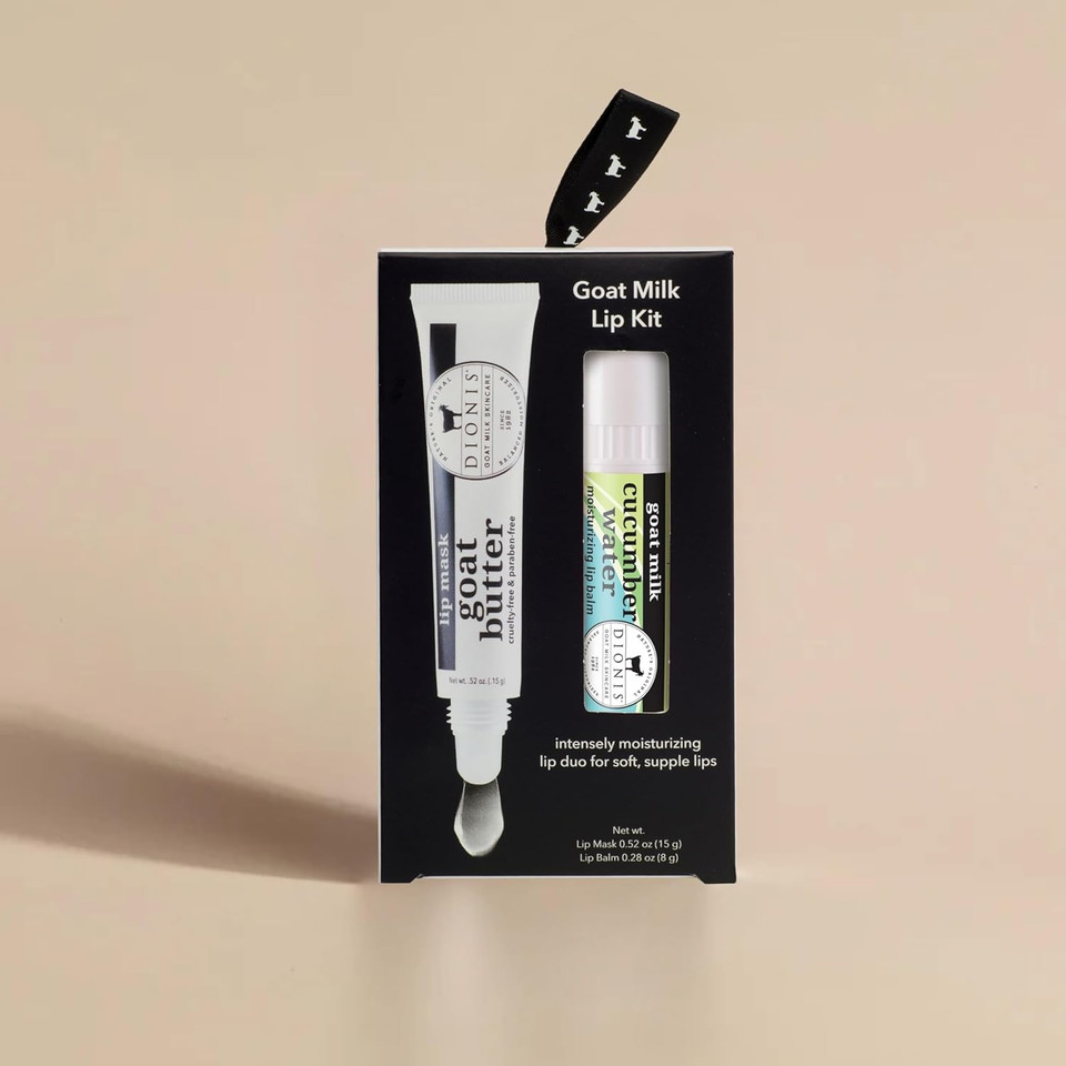 Dionis Goat Butter Lip Mask & Cucumber Water Balm Set  Hydrating Overnight Treatment & Daily Moisturizer For Dry, Chapped Lips, Clean Ingredients, Cruelty Free, Paraben Free, Made In Usa