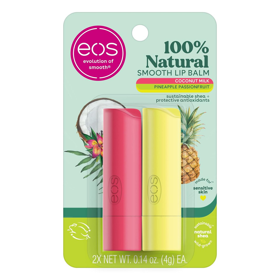 Eos 100% Natural Lip Balm- Watermelon Frosé, Dermatologist Recommended For Sensitive Skin, All-Day Moisture Lip Care, 0.14 Oz