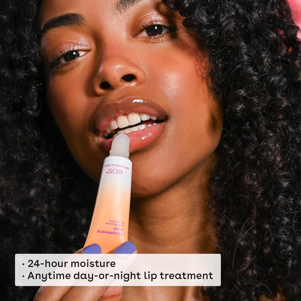 Eos 24H Moisture Super Balm - Marshmallow Fluff, Lip Mask, Moisturizing, Lip Treatment, Limited-Edition Skincare, 0.35 Fl Oz