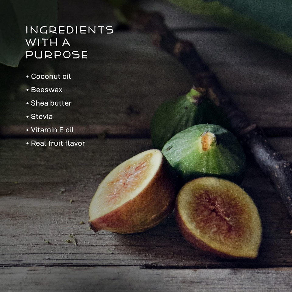 Farmstead Apothecary Lip Balm Gift Set With Pouch - Reusable Pouch Includes 4 -.2 Oz Lip Balms - Boysenberry Vanilla, Fig & Honey, Pear & Almond , Apricot ,1 Each. 100 % Natural, 99% Organic