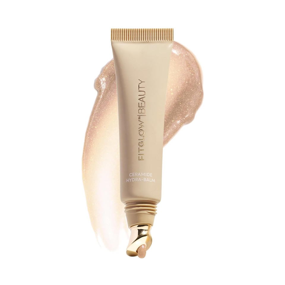 Fitglow Beauty Ceramide Hydra-Balm Lip Gloss | Hydrating Lip Serum With Peptides & Glutathione | Plumping & Anti-Aging Lip Skincare | Dry & Chapped Lip Repair | Vegan & Cruelty-Free | 12G - 24Hour