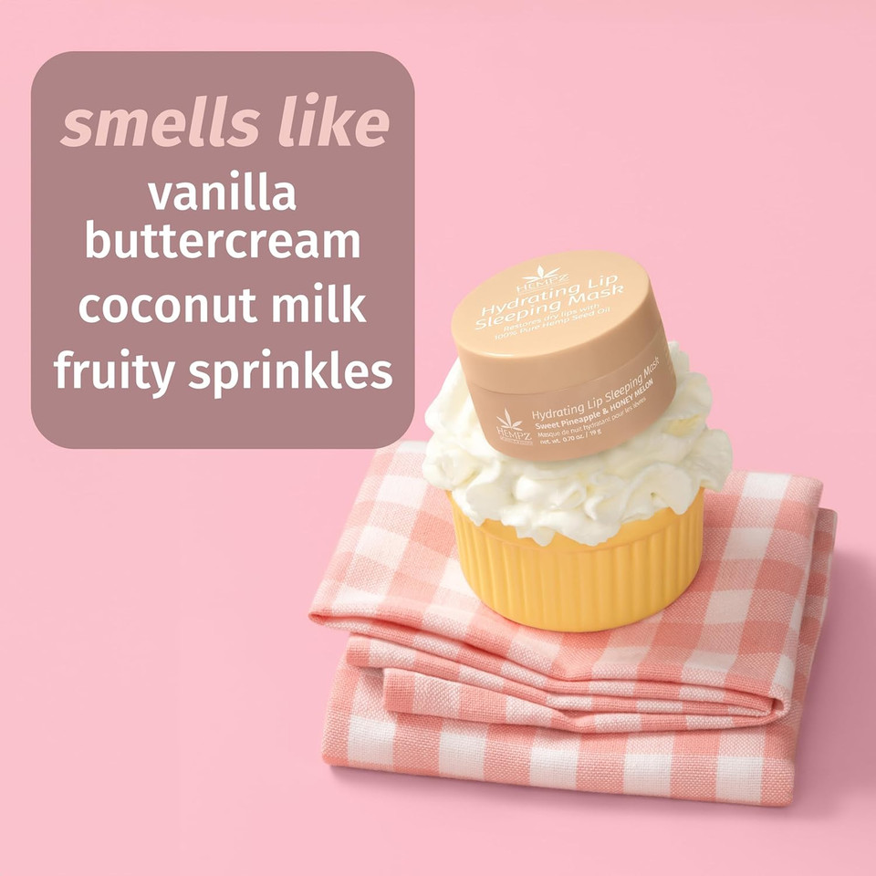 Hempz Hydrating Lip Sleeping Mask - Whipped Vanilla (.95 Oz.) | Overnight Hydrating Lip Balm For Dry Lips, Lip Repair, Chapped Lip Treatment & Nourishment For Women Hempz Hydrating Lip Sleeping Mask - Whipped Vanilla (.95 Oz.) | Overnight Hydrating Lip Balm For Dry Lips, Lip Repair, Chapped Lip Treatment & Nourishment For Women