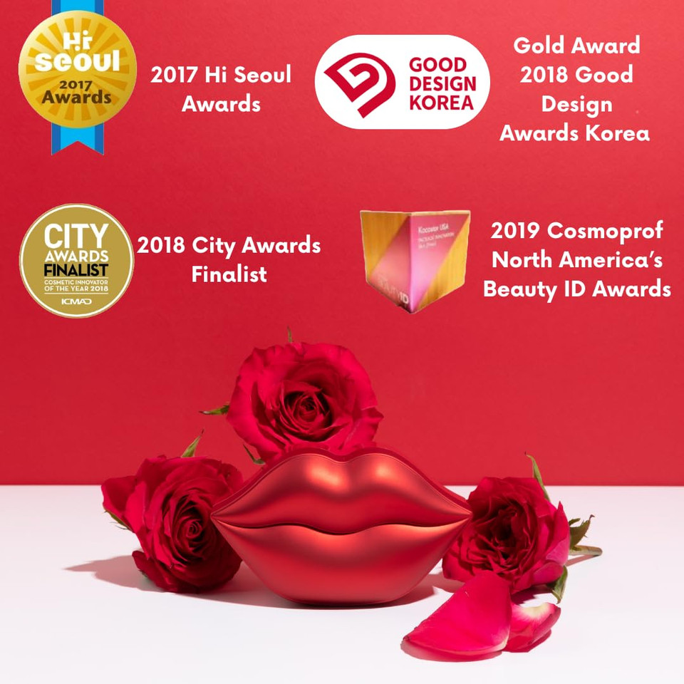 Kocostar Rose Collagen Hydrogel Lip Mask With Niacinamide, Multi Functional Hydrating Lip Care For Dry And Chapped Lips, Hypoallergenic And Paraben Free, Korean Skincare (20 Count)