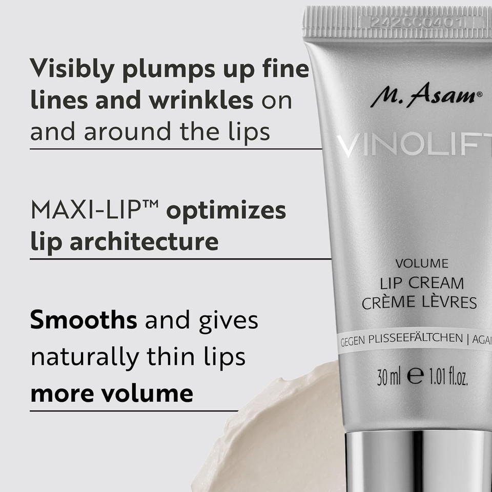 M. Asam Vinolift Volume Lip Cream - Anti-Age Volume & Lip Care Against Fine Lip Lines For Mature & Demanding Skin, Plumping Lip Care For Moisturized & Soft Lips, 1.01 Fl Oz M. Asam Vinolift Volume Lip Cream - Anti-Age Volume & Lip Care Against Fine Lip Lines For Mature & Demanding Skin, Plumping Lip Care For Moisturized & Soft Lips, 1.01 Fl Oz