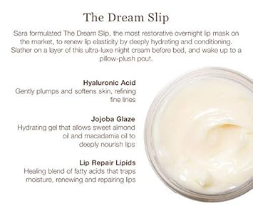 Sara Happ The Dream Slip Overnight Lip Mask Gently Restore, Heal And Renew Lips Overnight With Lip Repair Lipids & Hyaluronic Acid, 0.5 Oz
