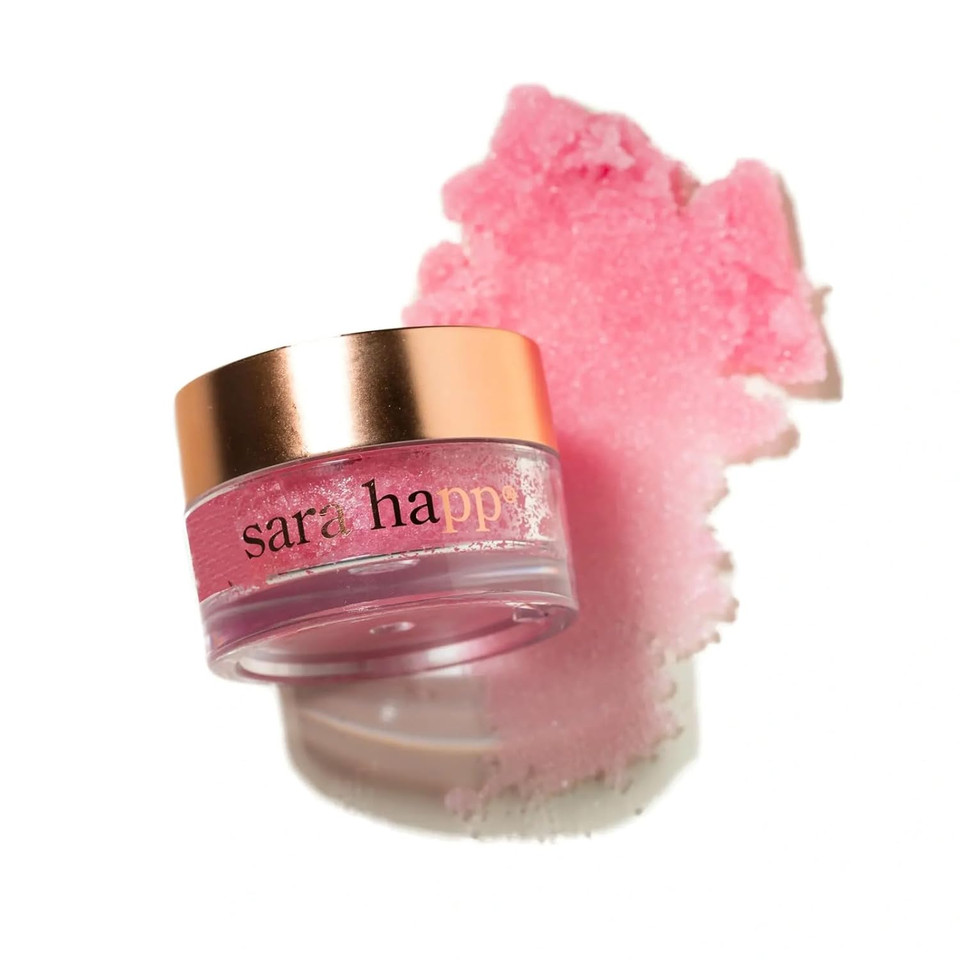 Sara Happ The Lip Scrub: Pink Grapefruit Sugar Scrub For Dry Lips - Gently Exfoliate, Polish, And Revitalize Lips With Vitamin E And Jojoba & Grape Oils, Vegan, 0.5 Oz