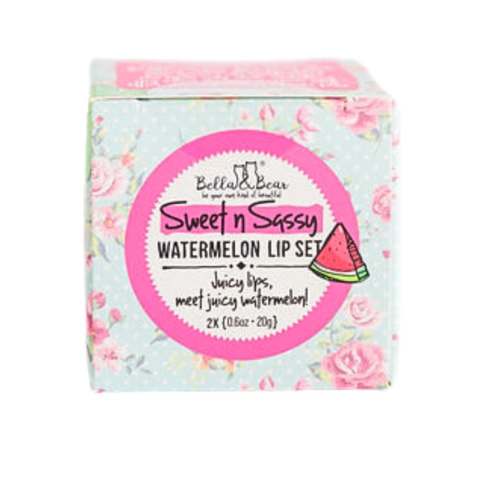 Sweet N Sassy Watermelon Lip Set, Juicy Scrub And Lip Butter - Gift For Women And Teens 2 X 0.6 Oz