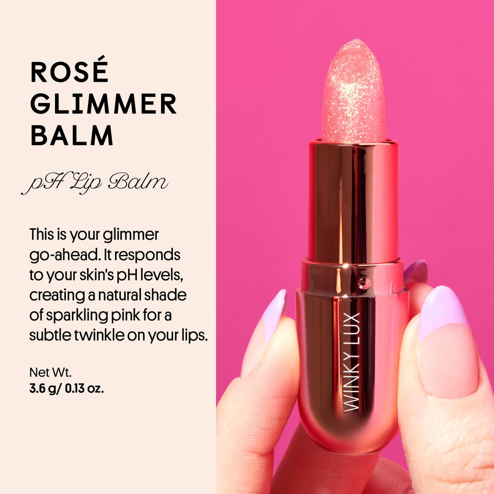 Winky Lux Glimmer Balm, Ph Lip Balm, Color Changing Lipstick And Tinted Lip Balm, Vegan & Cruelty Free, Hydrate & Plump, Pink Shimmer Lipstick, Rose Winky Lux Glimmer Balm, Ph Lip Balm, Color Changing Lipstick And Tinted Lip Balm, Vegan & Cruelty Free, Hydrate & Plump, Pink Shimmer Lipstick, Rose