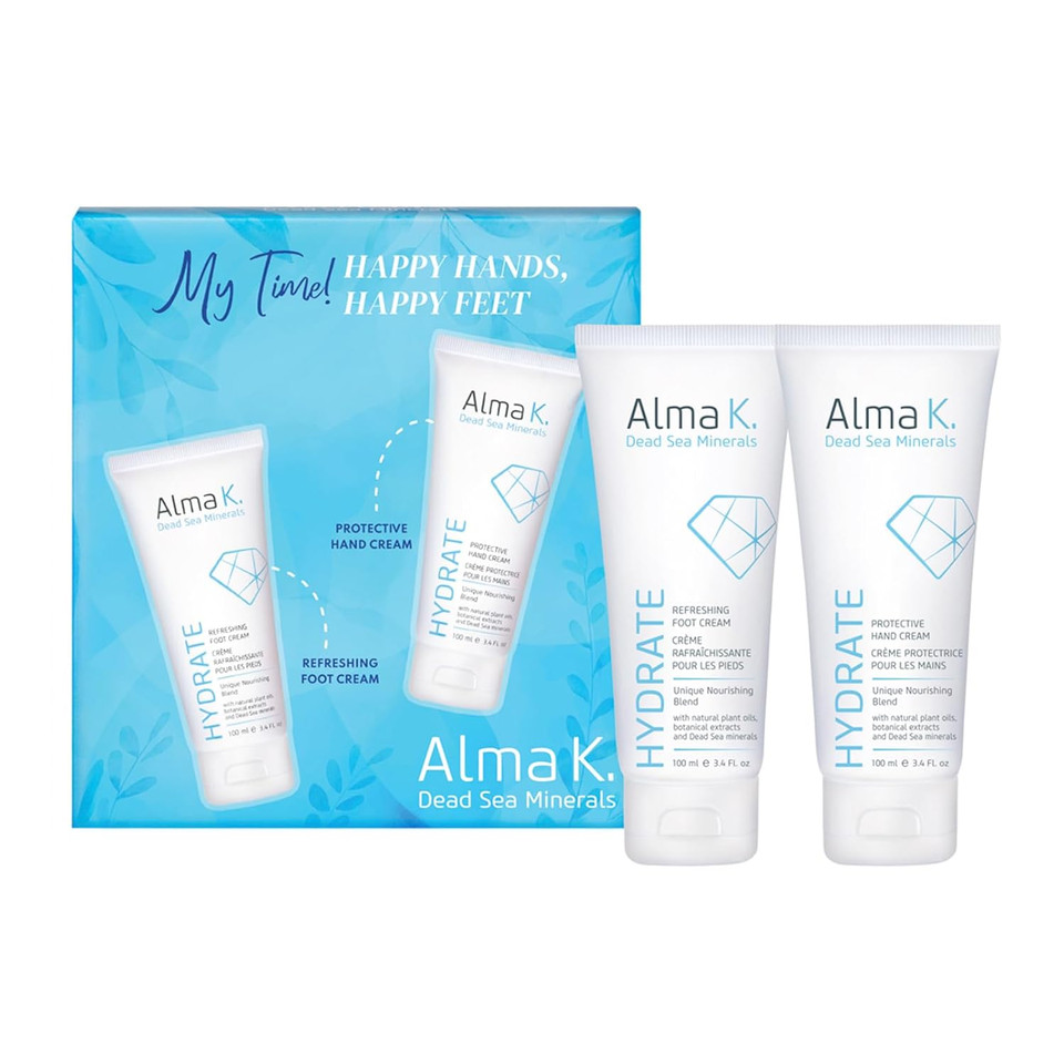 Alma K Happy Hands Happy Feet Set - Protective Hand Cream - Refreshing Foot Cream - Hand Lotion For Women - Foot Cream For Women - 2 Pc
