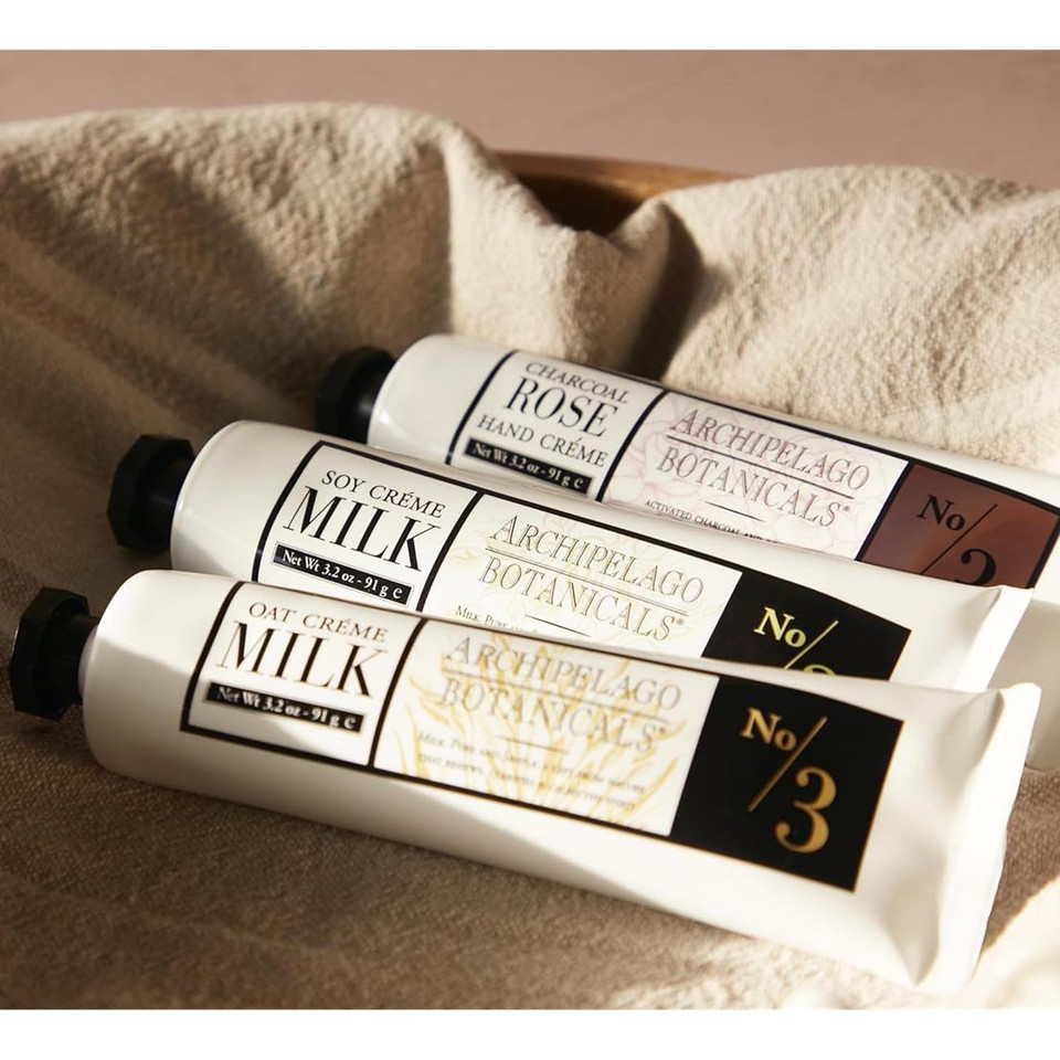 Archipelago Botanicals Charcoal Rose Hand Crème, Rich And Lightly Scented Hand Lotion For Dry Skin, Cuticles And Rough Spots, Premium Plant Extracts (3.2 Oz)