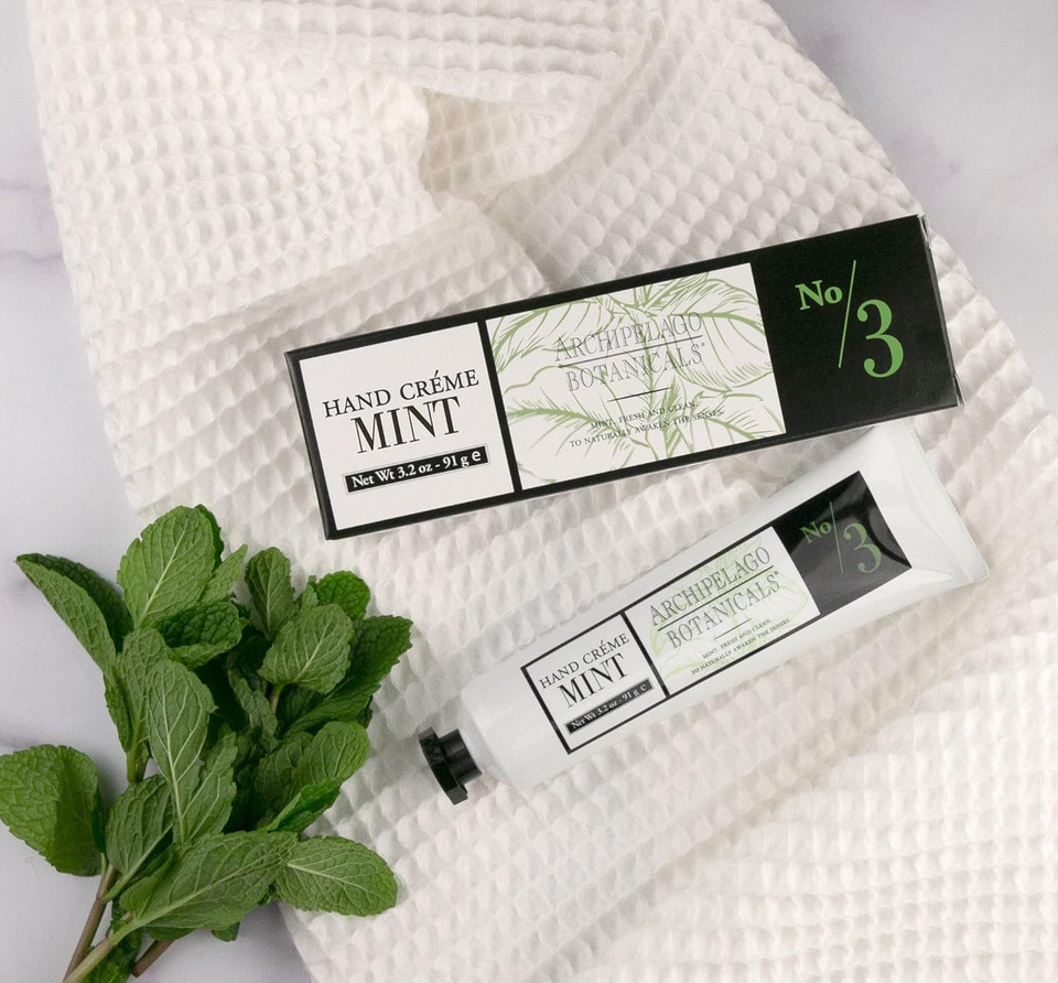 Archipelago Botanicals Hand Crème Gift Set Trio, Rich And Lightly Scented Hand Lotions For Dry Skin, Cuticles And Rough Spots, Oat, Soy And Charcoal Rose (3.4 Fl Oz Each)