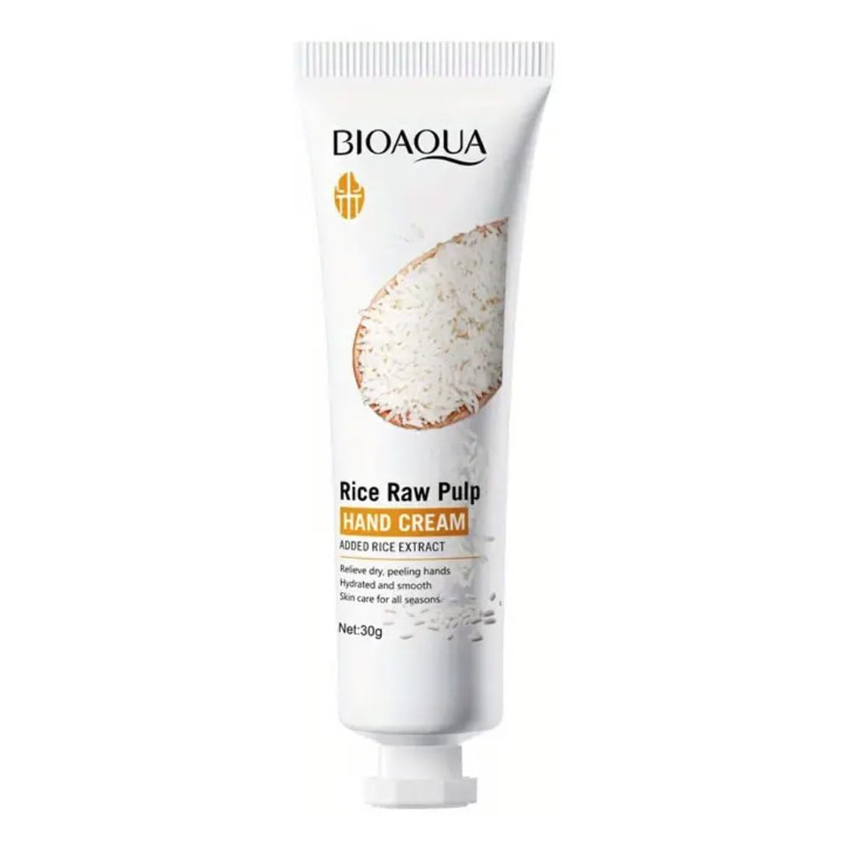 Bioaqua Rice Raw Pulp Hand Cream Rice Extract Hydrates Hands Smooth Skin Care 30G / 1.06Oz (1)