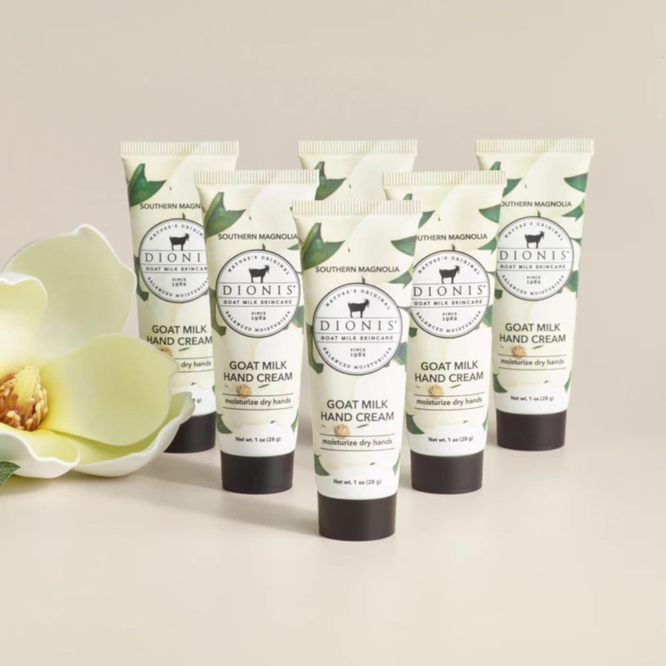 Dionis - Goat Milk Skincare Scented Hand Cream, Travel Size Self Care Moisturizing Lotion For Women, Vitamins & Minerals Hydrate Dry Skin - Cruelty Free, Paraben Free, Southern Magnolia, 1Oz Set Of 6