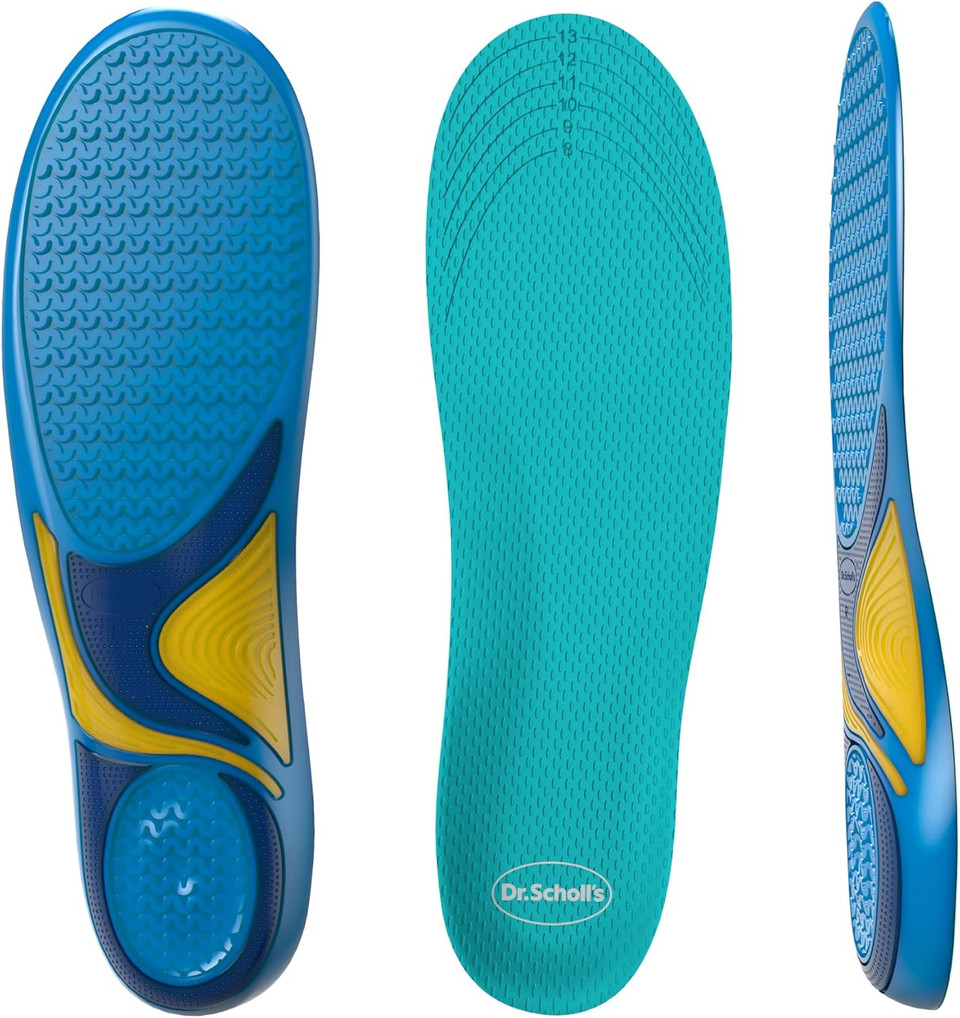 Dr. Scholl'S Memory Fit Plus Massaging Gel, Comfort Insoles, Memory Foam & Gel, All-Day Comfort, Arch Support, Distributes Pressure, Shock Absorbing,Trim Inserts To Fit Shoe, Men'S Size 8-14, 1 Pair