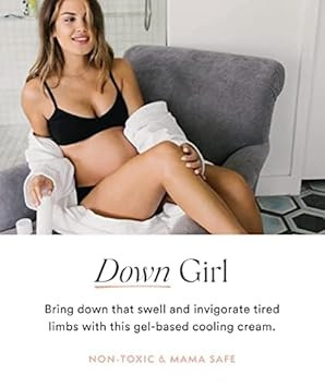 Hatch Down, Girl Cooling Leg + Foot Cream - Maternity Skin Care For Swollen Limbs - Ginger + Mint Cooling Cream For Feet - Gel-Based Soothing Foot Cream - Pregnancy Skin Care - 5Oz