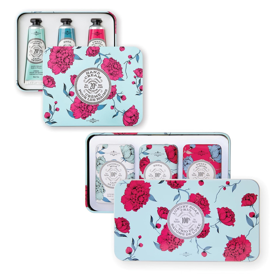 La Chatelaine Aqua Hand Cream Trio And Luxury Soap Trio Gift Sets L Made In France | Plant-Based | Enriched With Organic Shea Butter (Coconut Milk, Shea, Sweet Almond) La Chatelaine Aqua Hand Cream Trio And Luxury Soap Trio Gift Sets L Made In France | Plant-Based | Enriched With Organic Shea Butter (Coconut Milk, Shea, Sweet Almond)