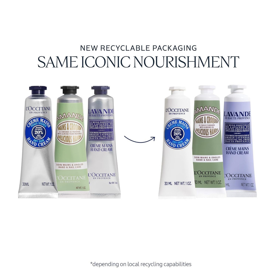 L'Occitane Hand Cream Classics, 3-Piece Set: Moisturizing Hand Creams, Iconic Scents, Vegan, All Skin Types, Perfect Gift, Made In France L'Occitane Hand Cream Classics, 3-Piece Set: Moisturizing Hand Creams, Iconic Scents, Vegan, All Skin Types, Perfect Gift, Made In France