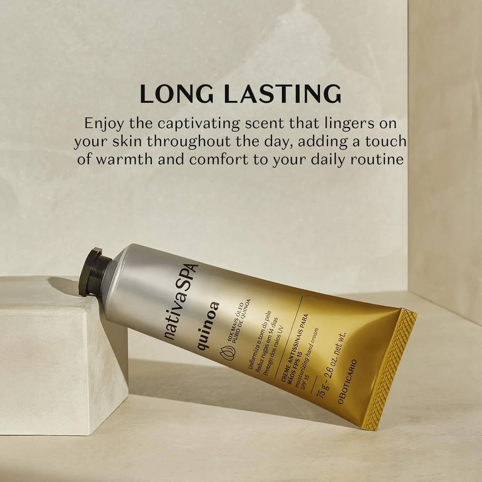 O Boticário Nativa Spa, Quinoa Hand Cream, Hydrating Lotion, 2.6 Ounce