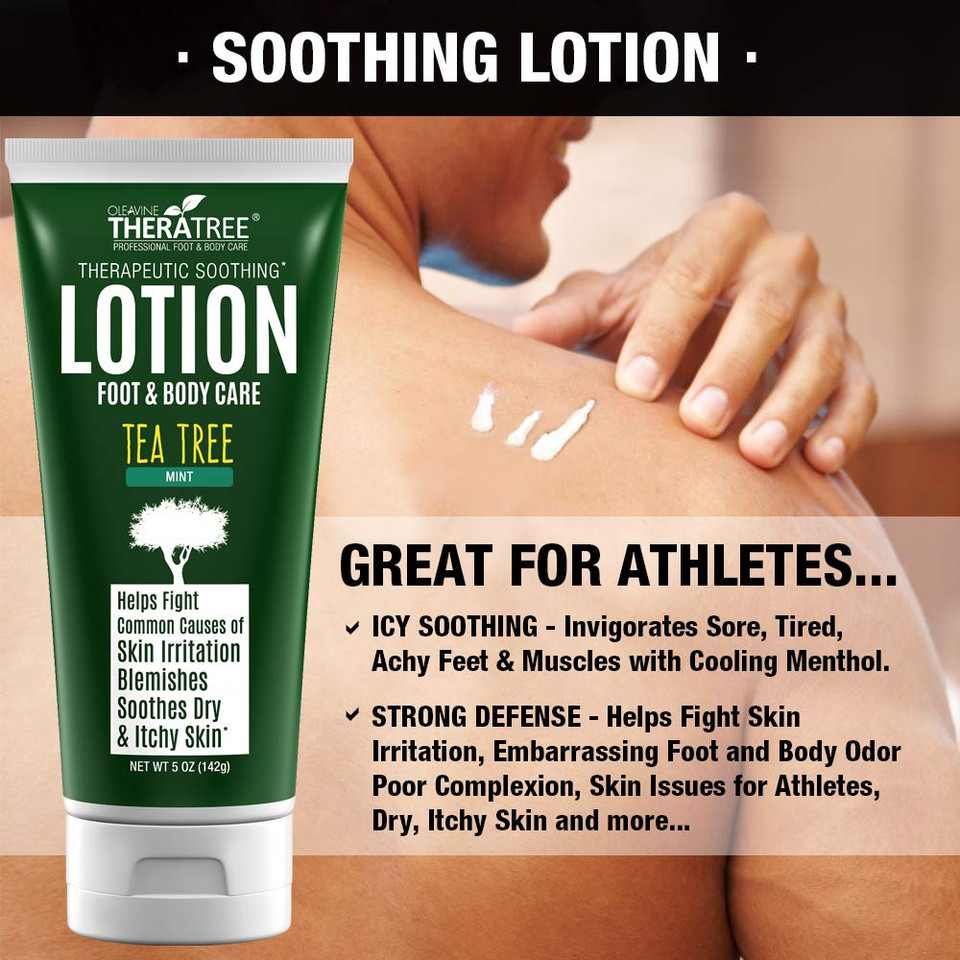 Tea Tree Oil Lotion With Neem Oil For Foot & Body - Helps Soothe Skin Irritation And Fight Body Odor Theratree Tea Tree Oil Lotion With Neem Oil For Foot & Body - Helps Soothe Skin Irritation And Fight Body Odor Theratree