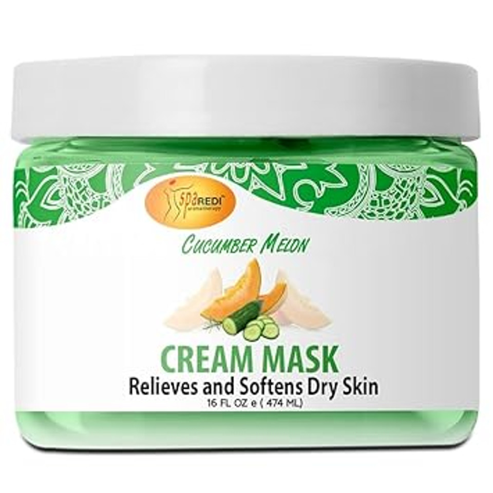 Spa Redi - Body And Foot Cream Mask, Cucumber And Melon, 16 Oz - Pedicure Massage For Tired Feet And Body, Hydrating, Fresh Skin - Infused With Hyaluronic Acid, Amino Acids, Panthenol