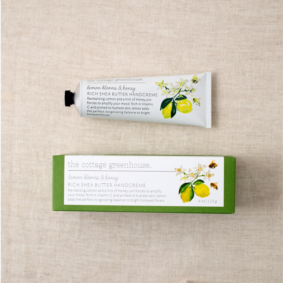 Lemon Blooms & Honey Handcreme, 4 Oz., Hand Lotion For Women, Hand Cream For Dry Cracked Hands, Moisturizing Hand Cream, Shea Butter Lotion, Paraben Free And Vegan