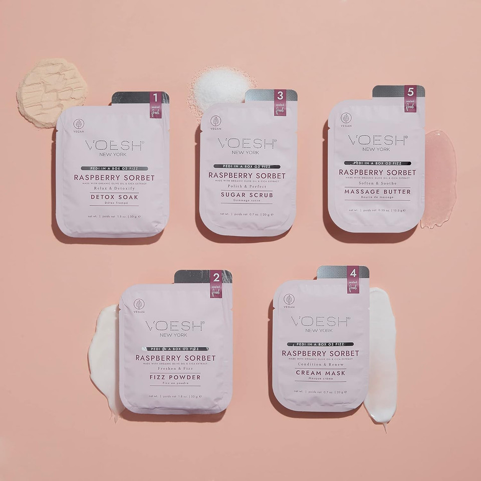 Voesh Pedi In A Box O2 Fizz, Detoxifying Spa Pedicure, Diy Pedi, At-Home Pedi, Pedi In A Box, Spa Foot Treatment, Vegan Beauty, Foot Detox, Pedicure Prep