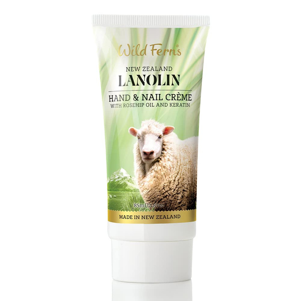Wild Ferns Lanolin Hand And Nail Crème With Rosehip Oil & Keratin, 93% Natural, 85Ml