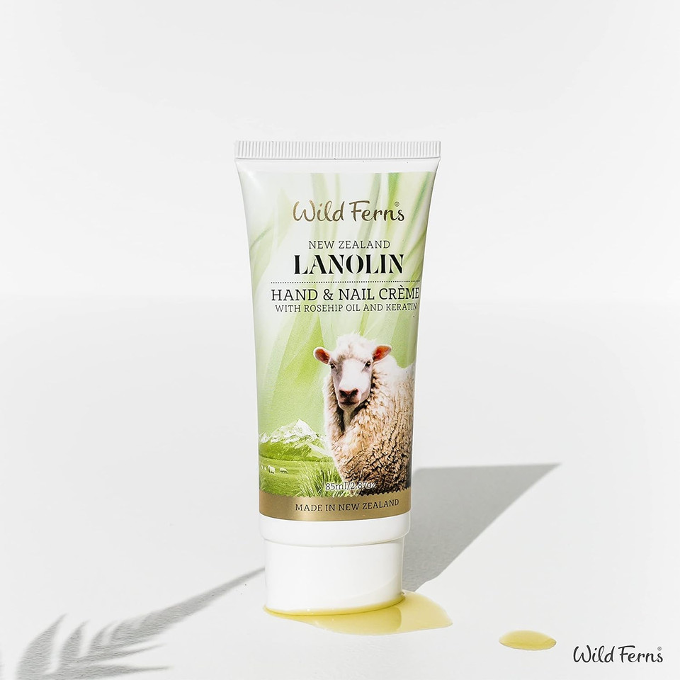 Wild Ferns Lanolin Hand And Nail Crème With Rosehip Oil & Keratin, 93% Natural, 85Ml