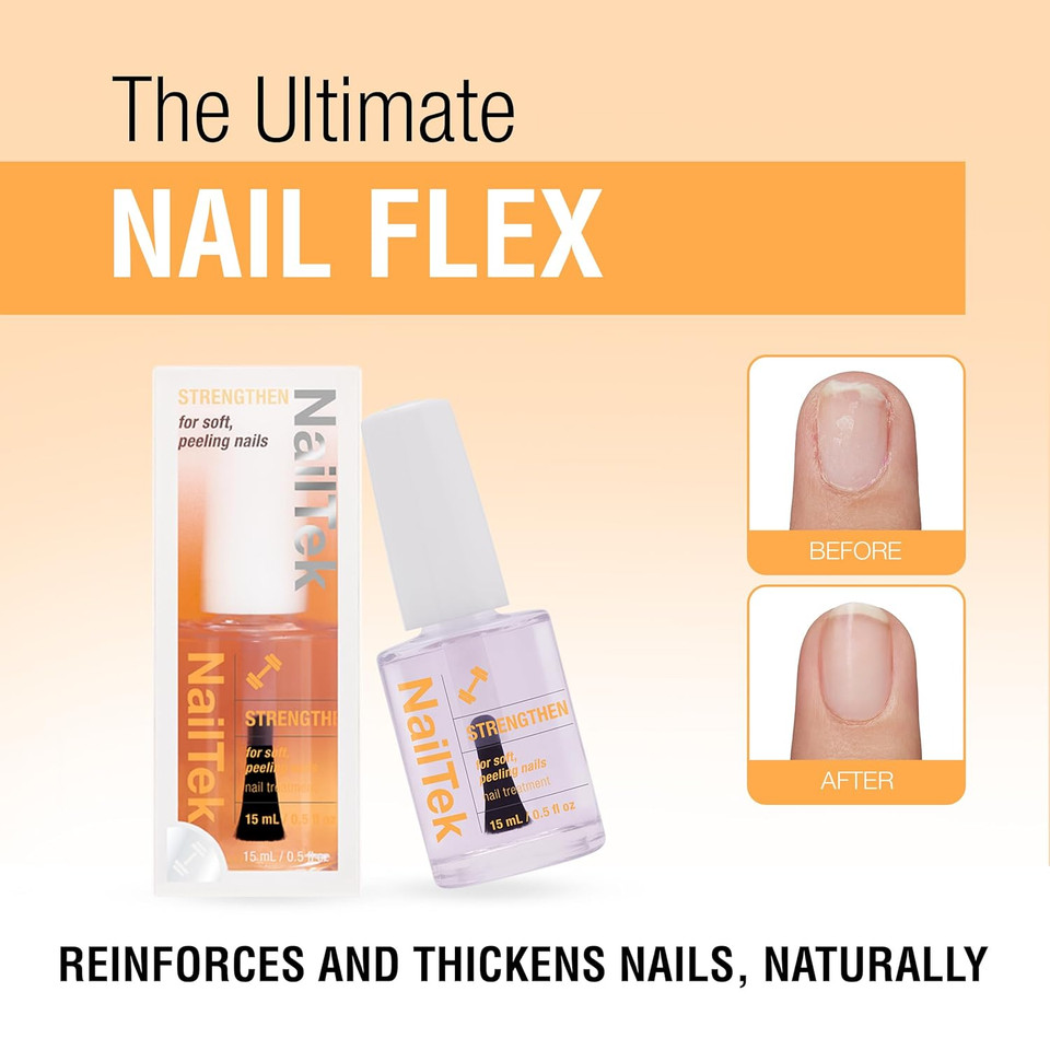 Nail Tek Formula 2 Nail Strengthener Polish  Protein-Enriched Repair Treatment For Soft, Peeling & Weak Nails, Restore Nails Strength, 0.5 Fl Oz