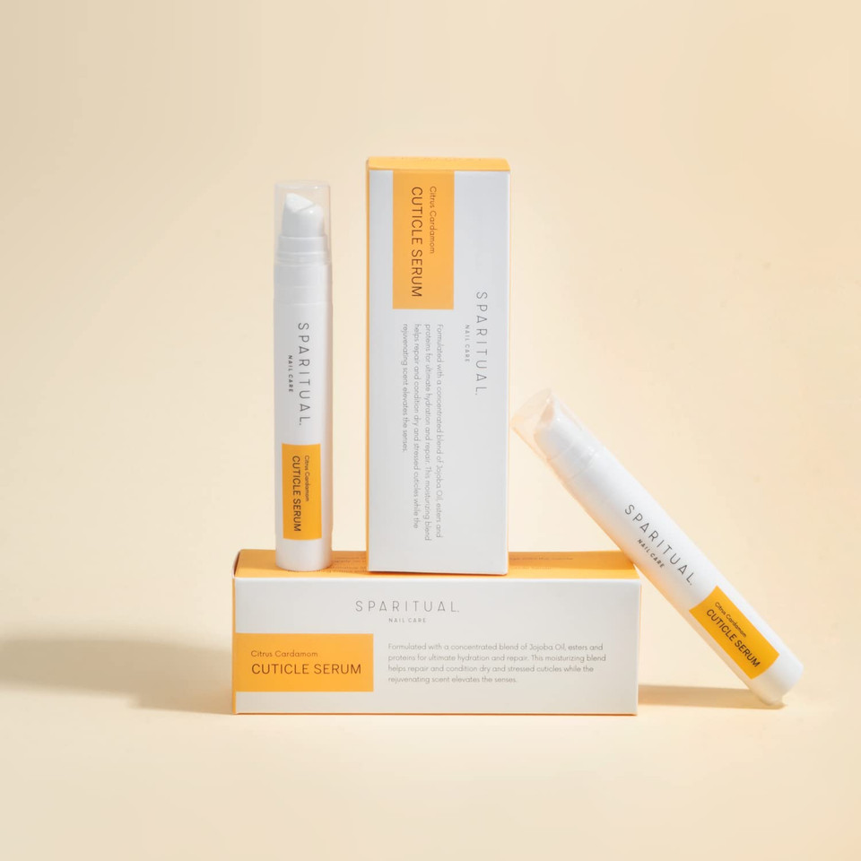 Sparitual Cuticle Serum | Citrus Cardamom Cuticle Cream For Dry Cuticles | Formulated With Jojoba Oil, Alfalfa Root, And Shea Butter | 0.5 Fl Oz