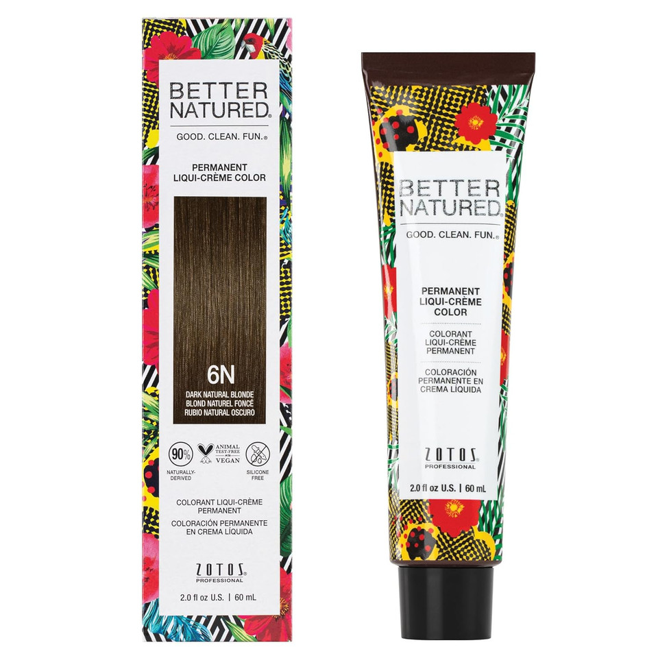 Permanent 6N Dark Natural Blonde Hair Color Dye - Naturally-Derived, Vegan & 100% Gray Coverage That Lasts Up To 8 Weeks